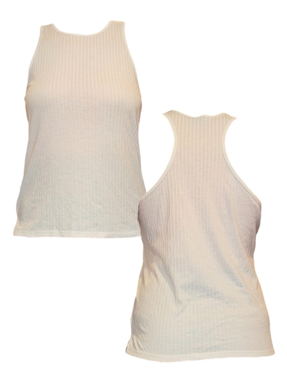 White Ribbed Tank Top